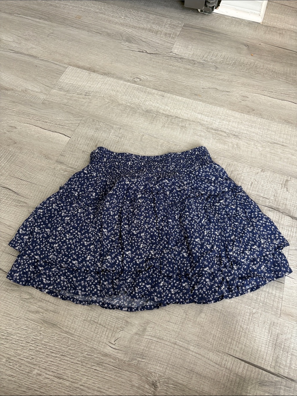 Sienna Sky Navy Blue Floral Tiered Skater Skirt